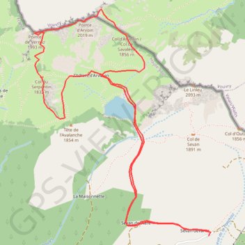 Itinéraire Pointe d'Arvouin / Sex du Coeur, distance, dénivelé, altitude, carte, profil, trace GPS