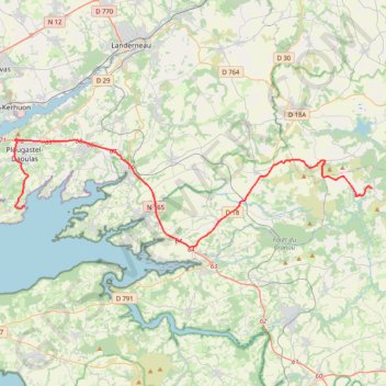 Itinéraire véhicules saint rivoal-tinduff, distance, dénivelé, altitude, carte, profil, trace GPS