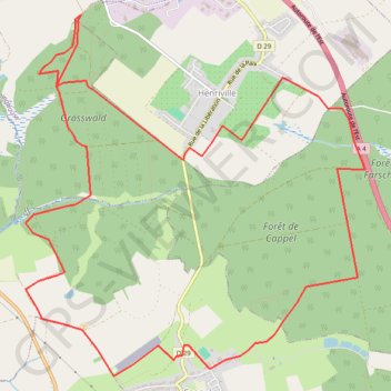 Itinéraire Henriville, distance, dénivelé, altitude, carte, profil, trace GPS