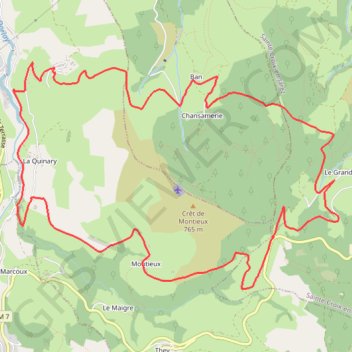 Itinéraire Croix du Mazet - Sainte-Croix-en-Jarez, distance, dénivelé, altitude, carte, profil, trace GPS