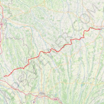 Itinéraire Via Tolosana de Auch à Morlaàs, distance, dénivelé, altitude, carte, profil, trace GPS