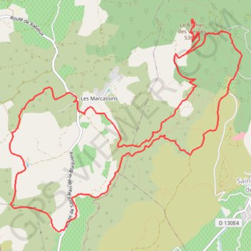 Itinéraire Canyon du Diable et Rochers des 2 Vierges, distance, dénivelé, altitude, carte, profil, trace GPS