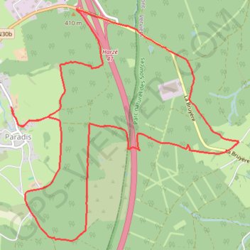 Itinéraire HARZE - Province de Liège - Belgique, distance, dénivelé, altitude, carte, profil, trace GPS