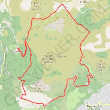 Itinéraire Courmes, distance, dénivelé, altitude, carte, profil, trace GPS