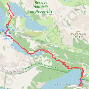 Itinéraire Les lacs inférieurs du massif de Néouvielle, distance, dénivelé, altitude, carte, profil, trace GPS