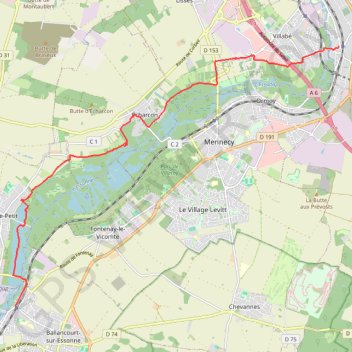 Itinéraire De Moulin Galant à Ballancourt - rando le long de l'Essonne, distance, dénivelé, altitude, carte, profil, trace GPS