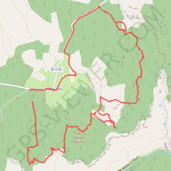 Itinéraire Longuiers baumes des hérans le caoussou, distance, dénivelé, altitude, carte, profil, trace GPS