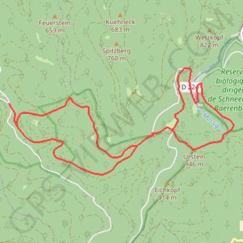Itinéraire De la vallée de la Zorn Jaune au Urstein, distance, dénivelé, altitude, carte, profil, trace GPS