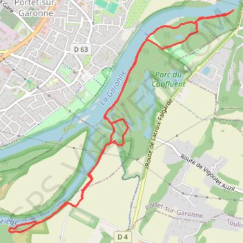 Itinéraire Ariège Garonne - Lacroix-Falgarde, distance, dénivelé, altitude, carte, profil, trace GPS