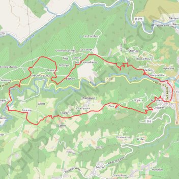 Itinéraire Boucle dans la vallée de l'Ay au départ de Sarras, distance, dénivelé, altitude, carte, profil, trace GPS