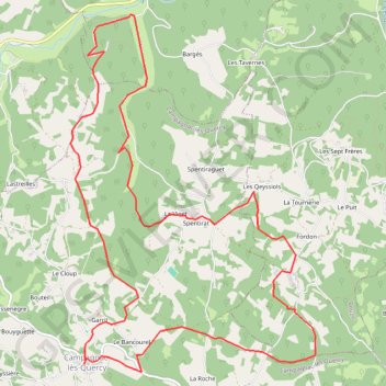 Itinéraire Campagnac lès Quercy, distance, dénivelé, altitude, carte, profil, trace GPS
