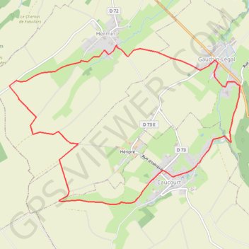 Itinéraire Le Gué de Caucourt, distance, dénivelé, altitude, carte, profil, trace GPS