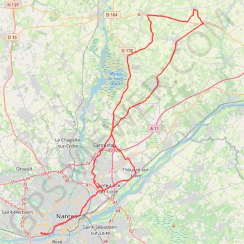 Itinéraire Sortie à vélo l'après-midi, distance, dénivelé, altitude, carte, profil, trace GPS