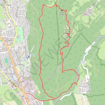 Itinéraire Mont Saint-Michel par la Grotte des Fées depuis Saint-Jeoire-Prieuré, distance, dénivelé, altitude, carte, profil, trace GPS