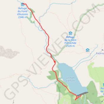 Itinéraire Refuge du Fond d'Aussois, distance, dénivelé, altitude, carte, profil, trace GPS