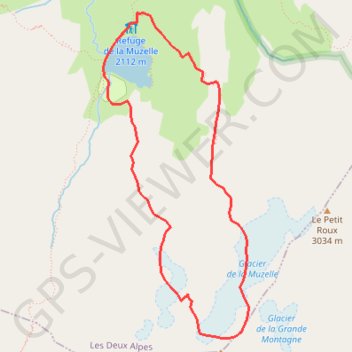 Itinéraire Roche de la Muzelle, distance, dénivelé, altitude, carte, profil, trace GPS