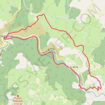 Itinéraire Causse de Sauveterre depuis Saint-Enimie, distance, dénivelé, altitude, carte, profil, trace GPS