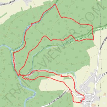 Itinéraire Malvoisin - Houptai - Rausquins - Paujie, distance, dénivelé, altitude, carte, profil, trace GPS