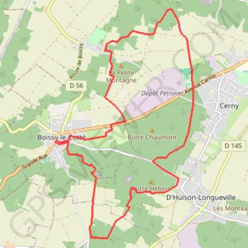 Itinéraire Boissy le Cutté, distance, dénivelé, altitude, carte, profil, trace GPS