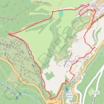 Itinéraire Septmoncel - Sur les Grès, distance, dénivelé, altitude, carte, profil, trace GPS