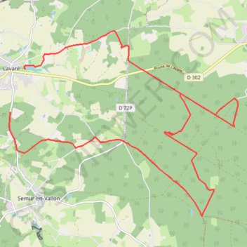 Itinéraire Forêt de Vibraye - Lavaré, distance, dénivelé, altitude, carte, profil, trace GPS