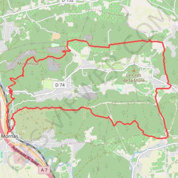 Itinéraire Mornas - La citadelle, distance, dénivelé, altitude, carte, profil, trace GPS