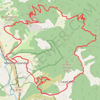 Itinéraire Laval d'Aix (Drôme), distance, dénivelé, altitude, carte, profil, trace GPS