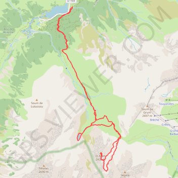 Itinéraire Et-Malh et lac du Barbat depuis le lac d'Estaing, distance, dénivelé, altitude, carte, profil, trace GPS