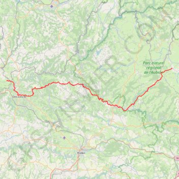 Itinéraire GR65 De Nasbinals (Lozère) à Montredon (Lot), distance, dénivelé, altitude, carte, profil, trace GPS