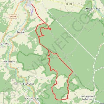 Itinéraire Pays Châtillonais - Circuit du sentier à la Biche, distance, dénivelé, altitude, carte, profil, trace GPS