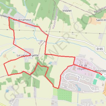 Itinéraire Entre Lias et Fontenilles, distance, dénivelé, altitude, carte, profil, trace GPS