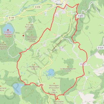 Itinéraire Murol - Lac de Montcineyres, distance, dénivelé, altitude, carte, profil, trace GPS