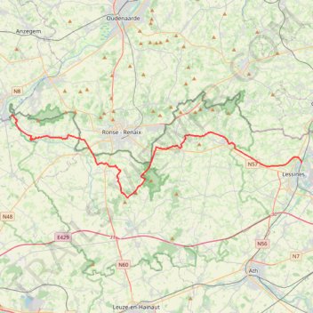 Itinéraire De Lessines à Escanaffles par le Parc naturel du Pays des collines, distance, dénivelé, altitude, carte, profil, trace GPS