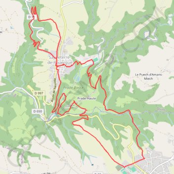 Itinéraire Sauveterre-de-Rouergue, au coeur du Ségala, distance, dénivelé, altitude, carte, profil, trace GPS