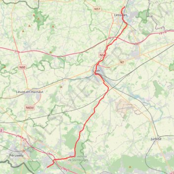 Itinéraire De Blaton à Lessines par la vallée de la Dendre, distance, dénivelé, altitude, carte, profil, trace GPS