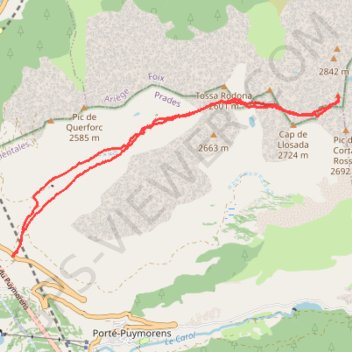 Itinéraire Pic de la Coume d'Or, distance, dénivelé, altitude, carte, profil, trace GPS