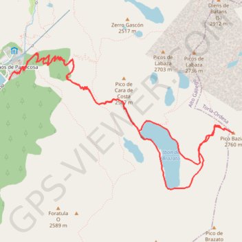 Itinéraire Pic de Bacias, distance, dénivelé, altitude, carte, profil, trace GPS