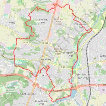 Itinéraire Villiers sur Orge, distance, dénivelé, altitude, carte, profil, trace GPS
