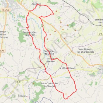 Itinéraire De Roullours à Truttemer, distance, dénivelé, altitude, carte, profil, trace GPS