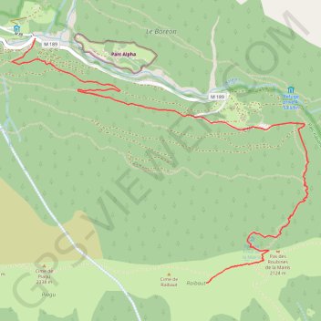 Itinéraire G2 BOREON - CIME DE PIAGU, distance, dénivelé, altitude, carte, profil, trace GPS