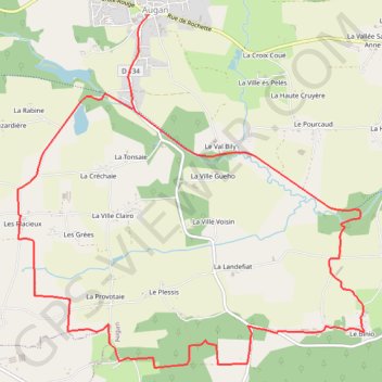 Itinéraire Boucle des rosaies - Augan, distance, dénivelé, altitude, carte, profil, trace GPS
