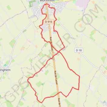 Itinéraire Circuit du moulin de la Briarde - Wormhout, distance, dénivelé, altitude, carte, profil, trace GPS
