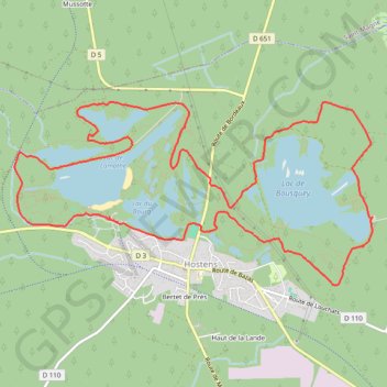 Itinéraire Autour des lacs d'Hostens, distance, dénivelé, altitude, carte, profil, trace GPS