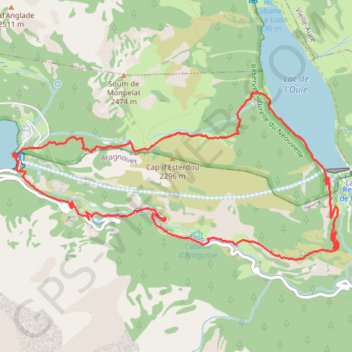 Itinéraire Boucle Lac de l'Oule - Col d'Estoudou - Lac d'Oredon, distance, dénivelé, altitude, carte, profil, trace GPS