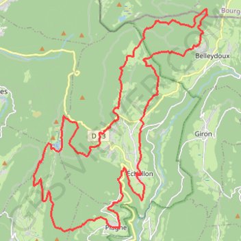 Itinéraire Marathon d'échallon 2008, distance, dénivelé, altitude, carte, profil, trace GPS