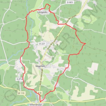 Itinéraire Villandraut - Léogeats, distance, dénivelé, altitude, carte, profil, trace GPS