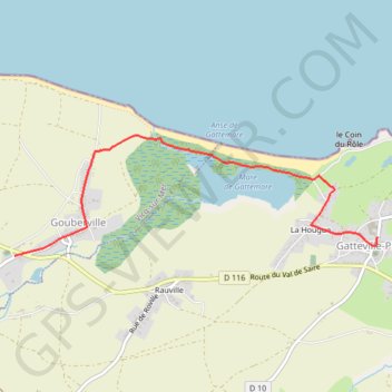 Itinéraire Etape 1 - BARFLEUR à GATTEVILLE-PHARE, distance, dénivelé, altitude, carte, profil, trace GPS