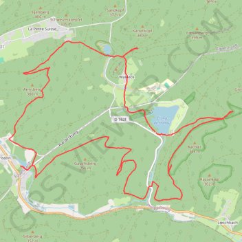 Itinéraire Les rochers autour de l'étang de Hanau, distance, dénivelé, altitude, carte, profil, trace GPS