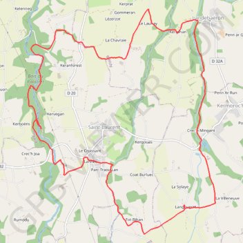 Itinéraire Circuit du Jaudy et de ses affluents, distance, dénivelé, altitude, carte, profil, trace GPS