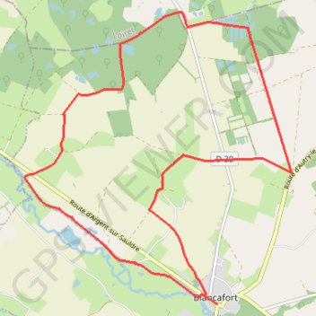 Itinéraire Le Canal de la Sauldre - Blancafort, distance, dénivelé, altitude, carte, profil, trace GPS